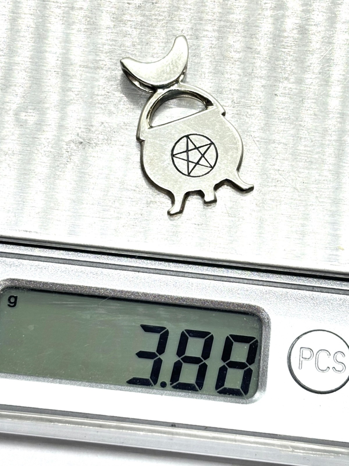 PSCL Peter Stone Sterling Silver Cauldron Pendant With Pentacle