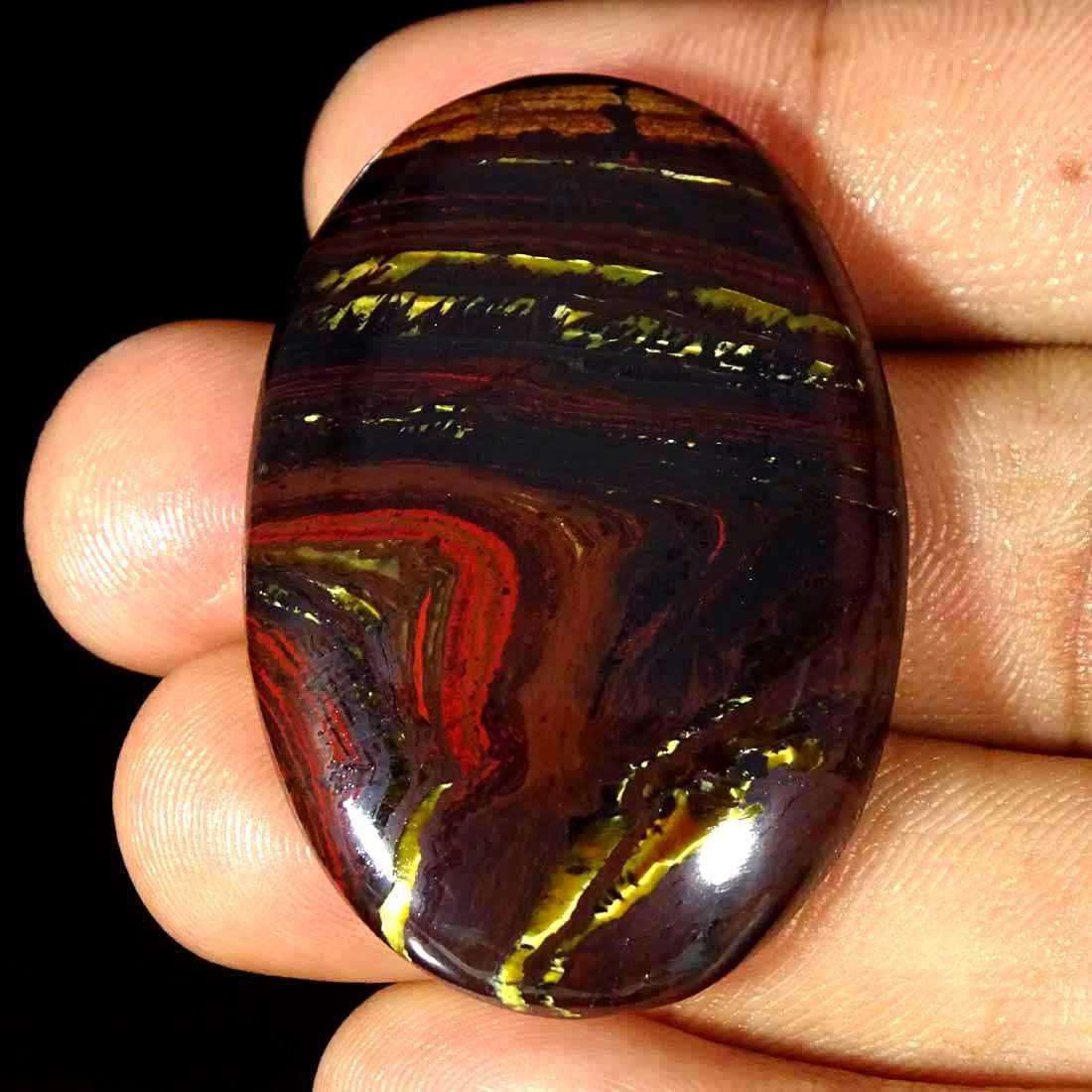 94.70Cts Natural Iron Tiger Oval Cabochon Loose Gemstone