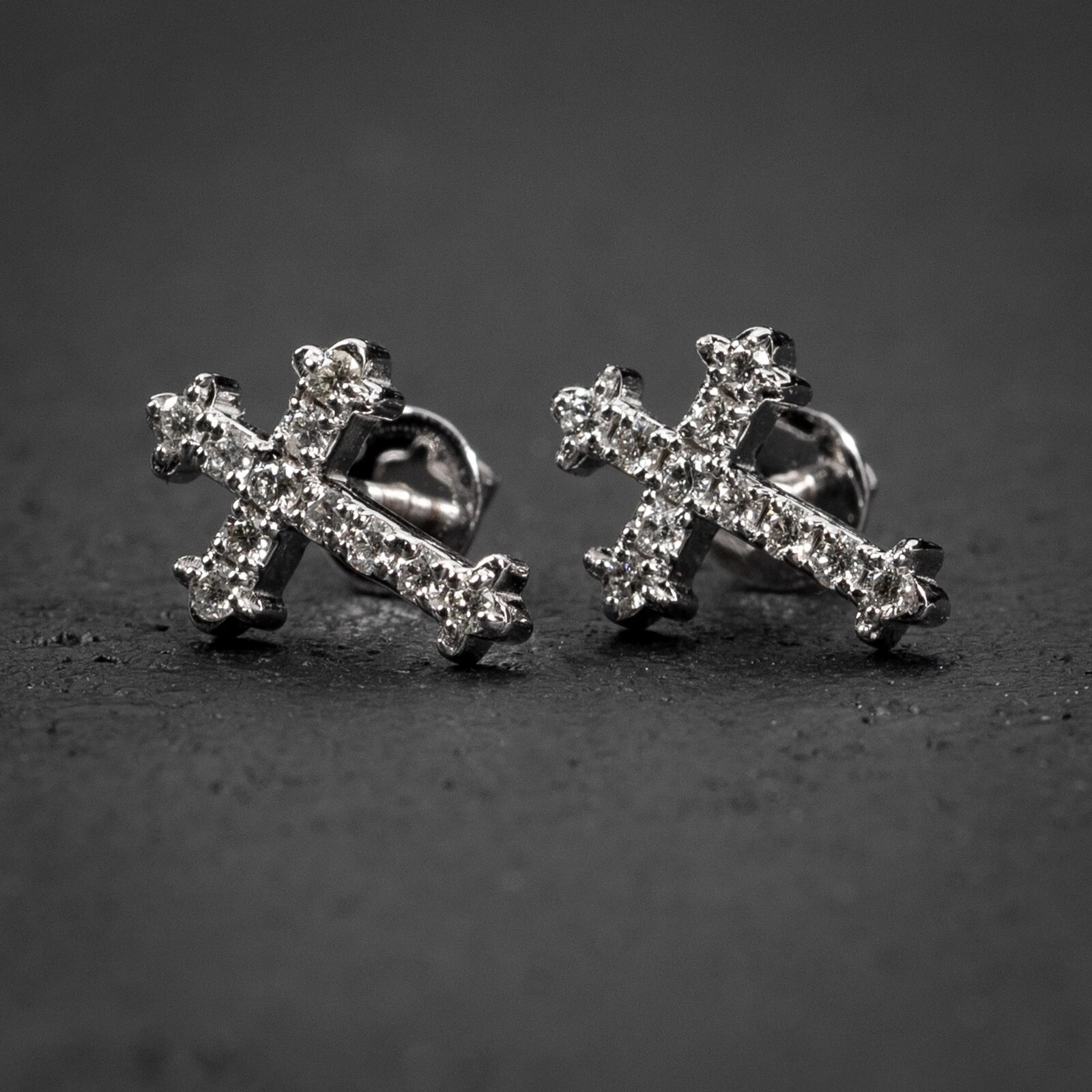 14K White Gold Plated 2.50Ct Lab Created Diamond Cross Stud Women’s Earring