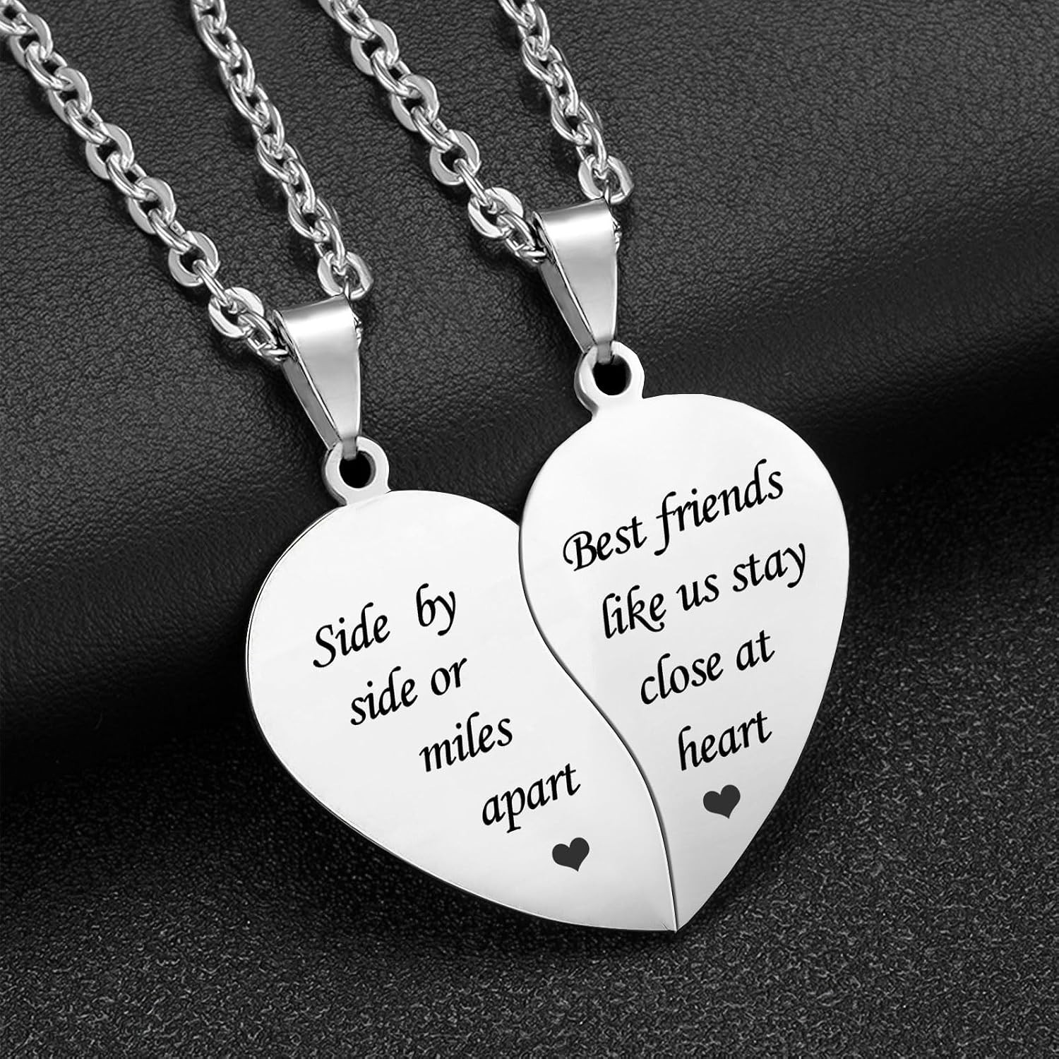 Matching Heart BFF Necklace Set – Friendship & Valentine’s Gift