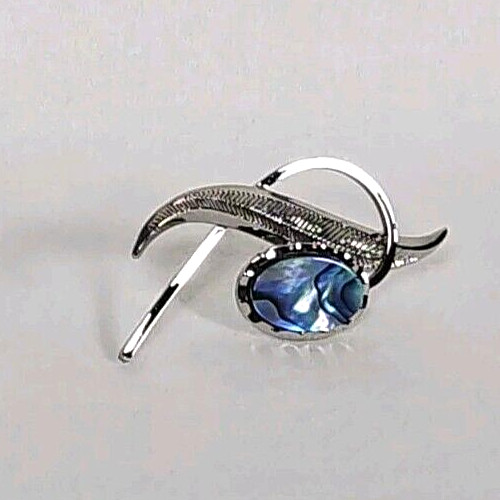 Ariki Abstract Pana Shell Brooch Silver Palladium Plated Pin