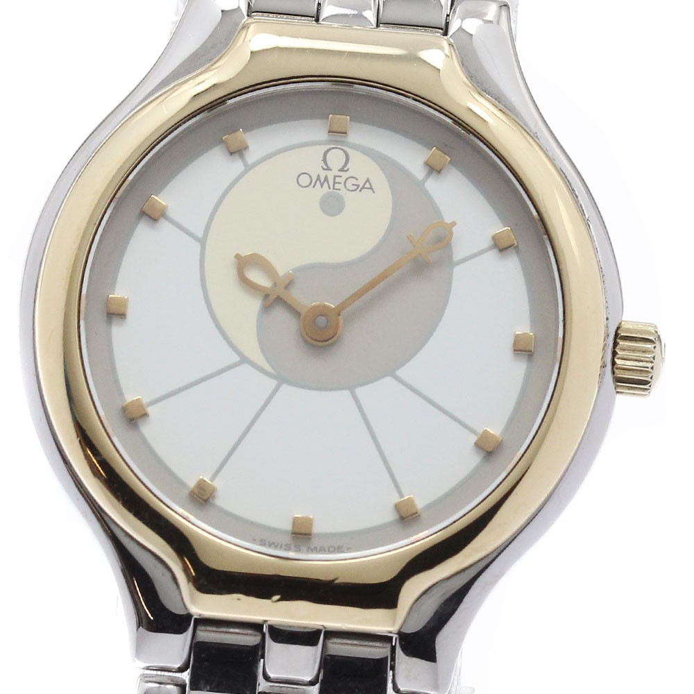 OMEGA De Ville Unique dial YG bezel White / beige Dial Quartz Ladies_953170