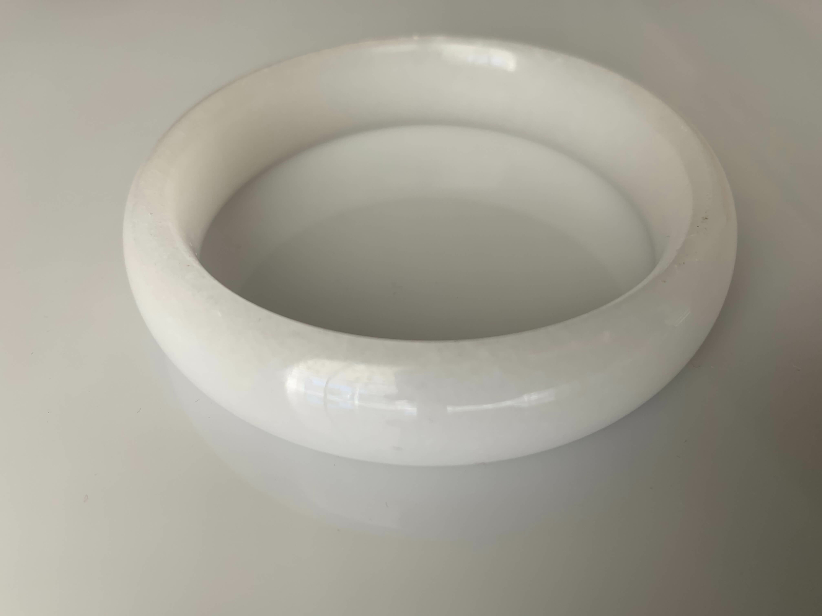 Gorgeous Natural Authentic Chinese White Jade Bangle Bracelet Joy Grade A 62 mm