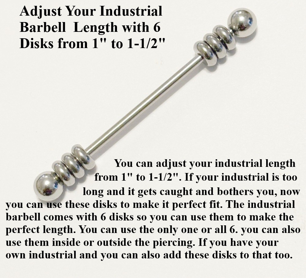 STERILIZE PACK: ADJUST Industrial Barbell Length with 6 Disks from 1″ to 1-1/2″.