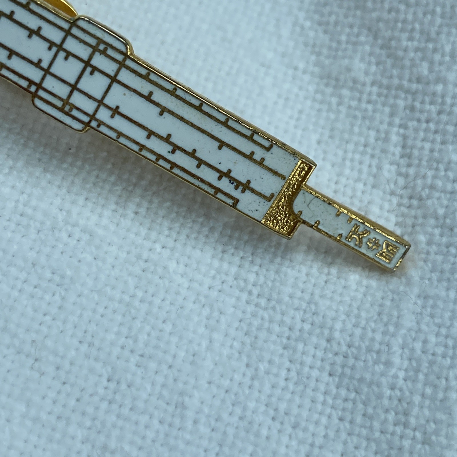 Vintage Slide Rule Tie Clip Clasp Bar Kinney And Co Providence RI Math Teacher