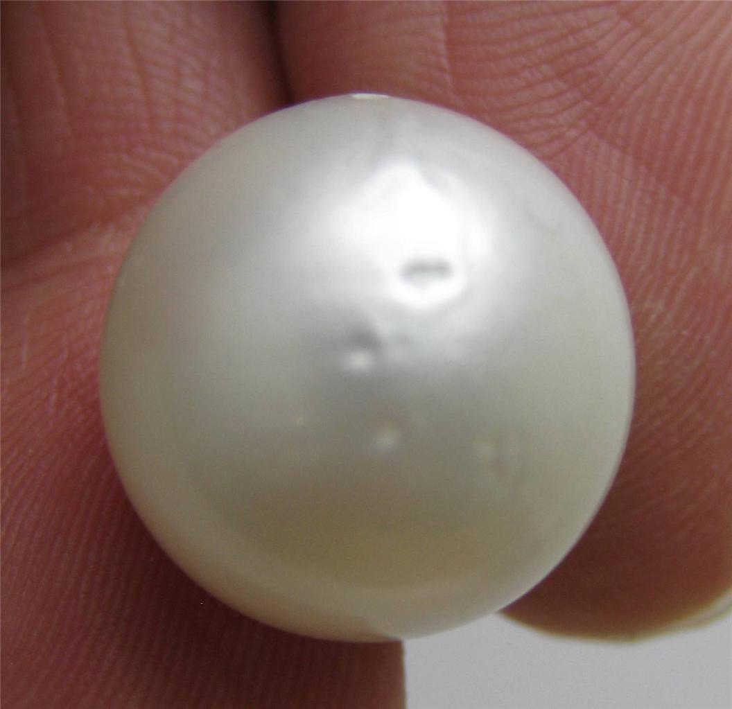 Genuine Huge 14.2mm Fully Drilled Round White South Sea Loose Pearl – ls165