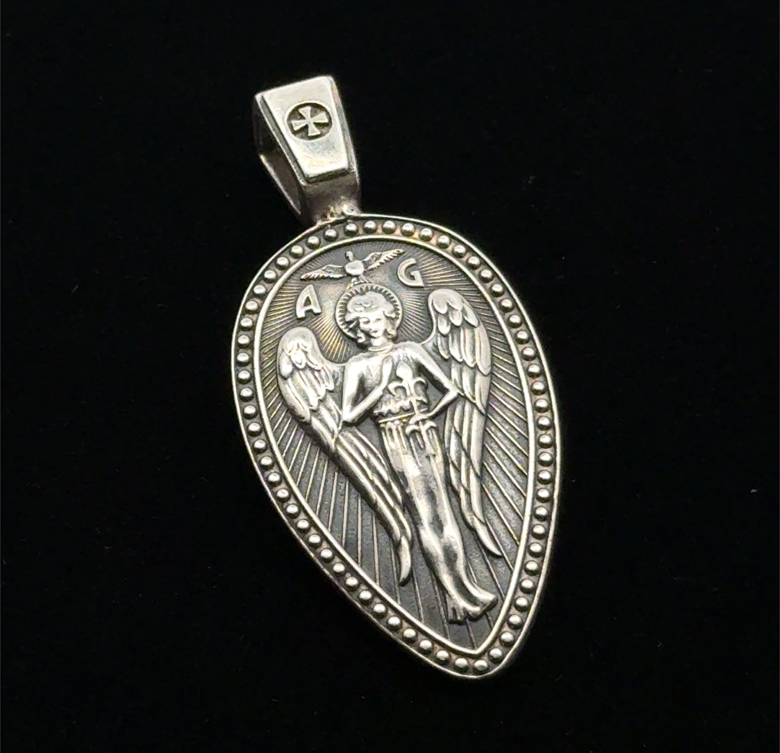 Venicebee St. Gabriel Archangel Protector 925 Sterling Silver Pendant, 9.6g