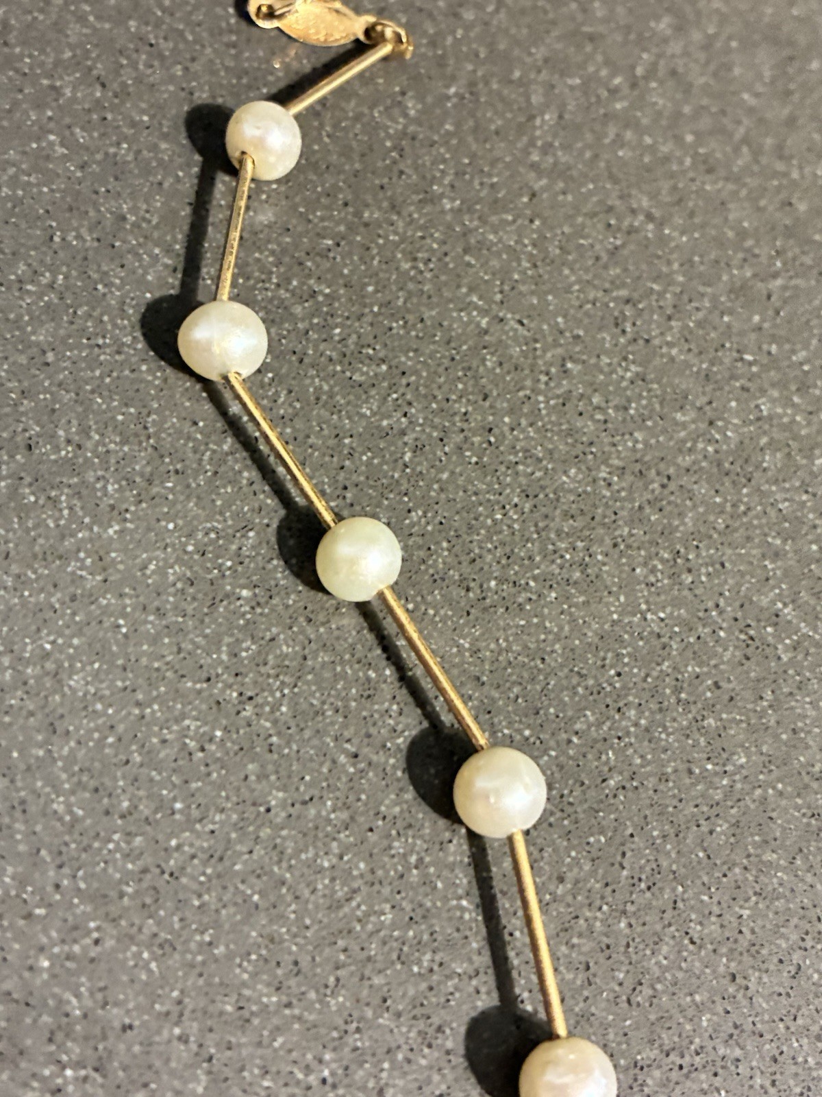 PETER BRAMS 14K YELLOW GOLD AKOYA CULTURED PEARL STATION NECKLACE 16.5” 6.80g