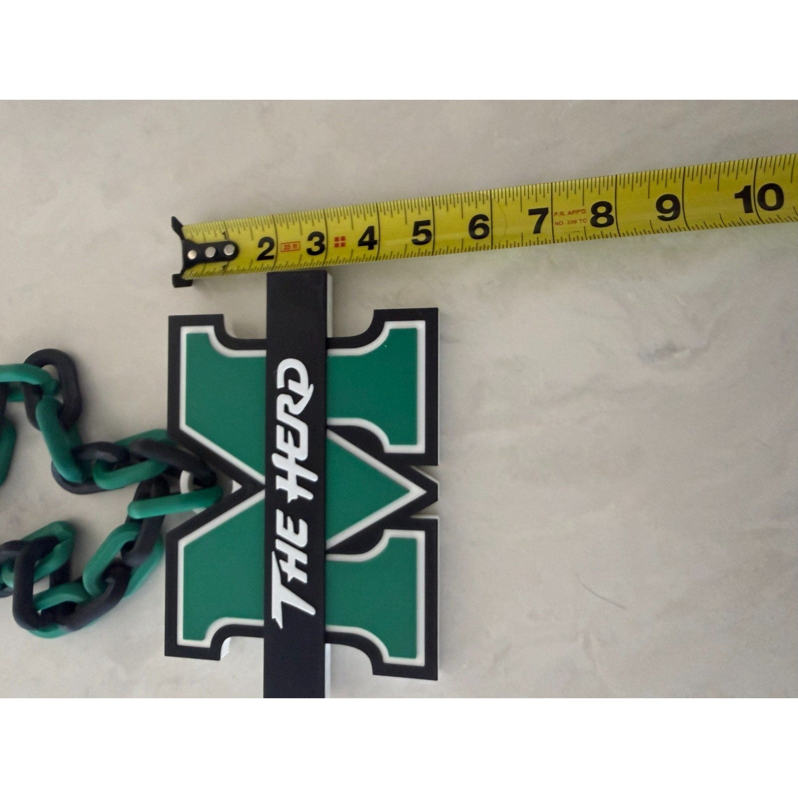 Marshall Thundering Herd Logo Oversized Necklace, Hype Chain “Thundering Herd”
