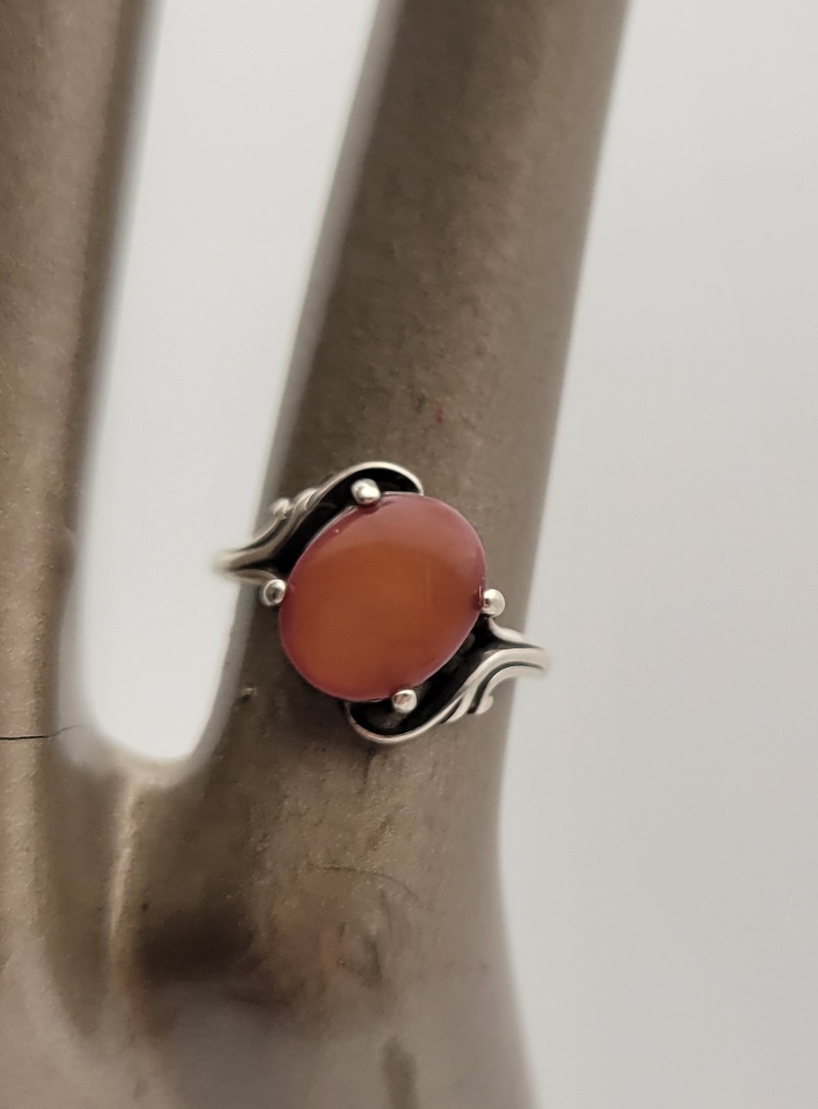 Wheeler Manufacturing Orange Stone Ring Sz 5.25