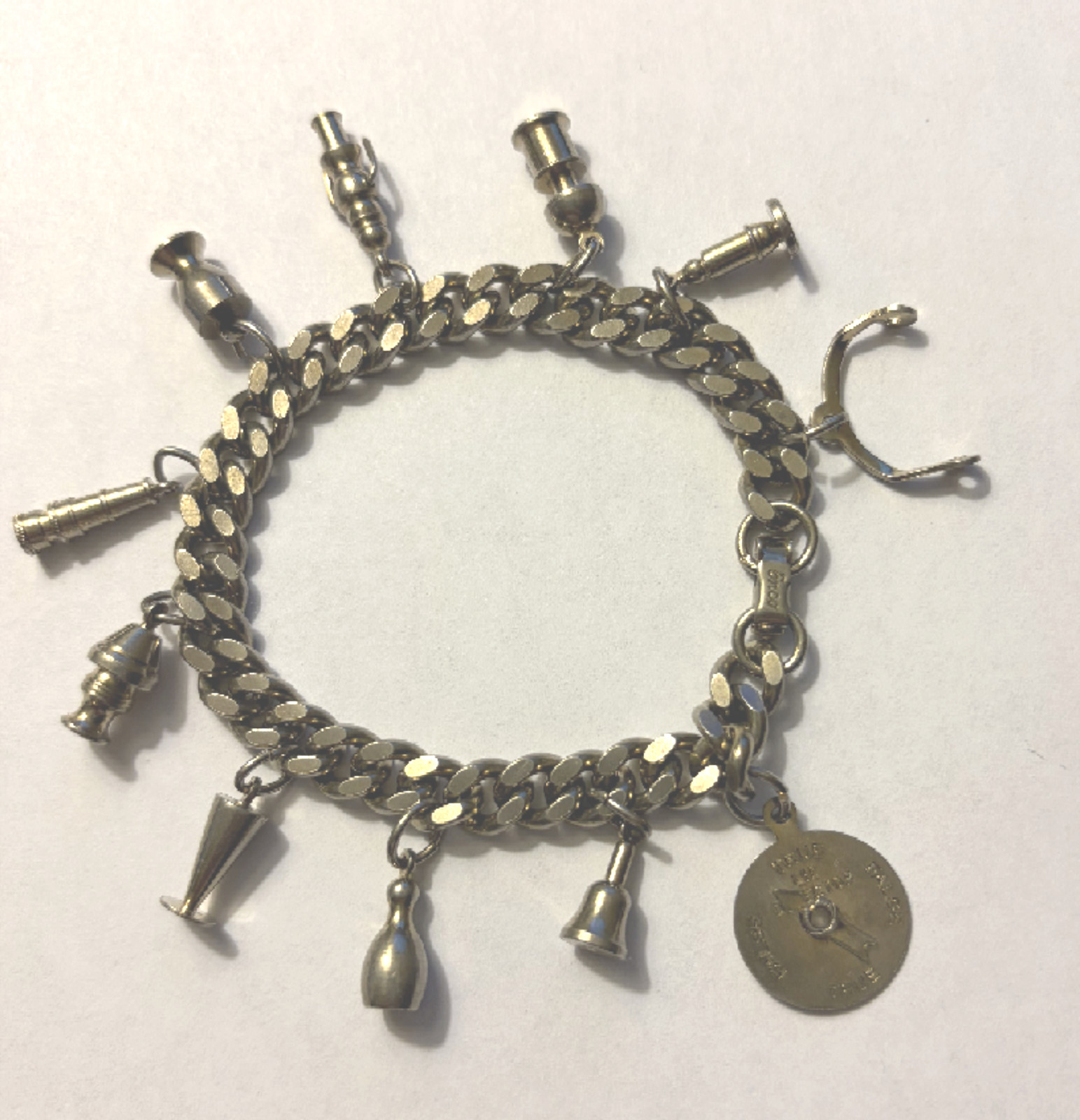 Enco 1950’s Charm Bracelet 11 Charms 6″ in Length