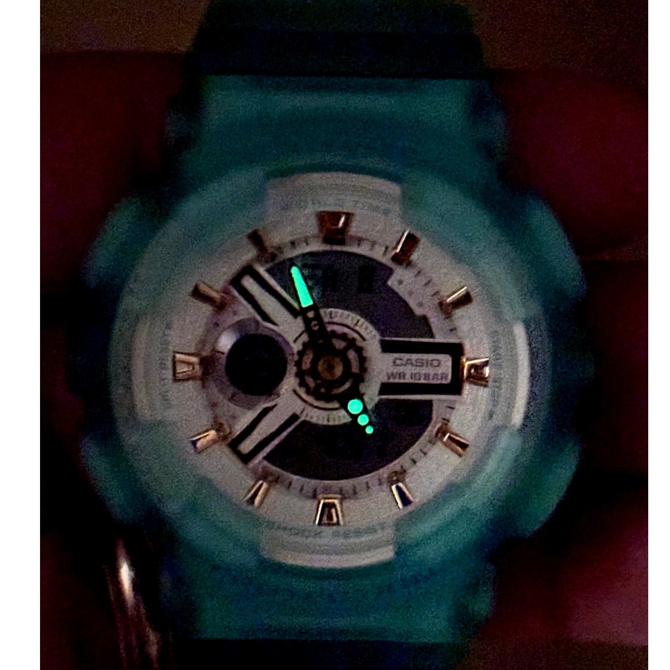 Casio Baby-G BA-110SC-2A Sea Glass Clear Teal Analog Digital Women’s Watch