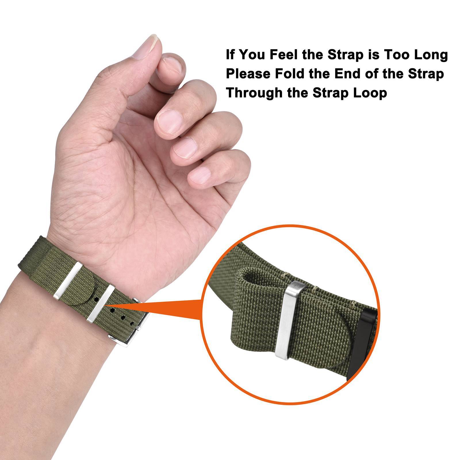 ANNEFIT One-Piece Nylon Watch Strap 16mm 18mm 19mm 20mm 22mm 24mm Military Band