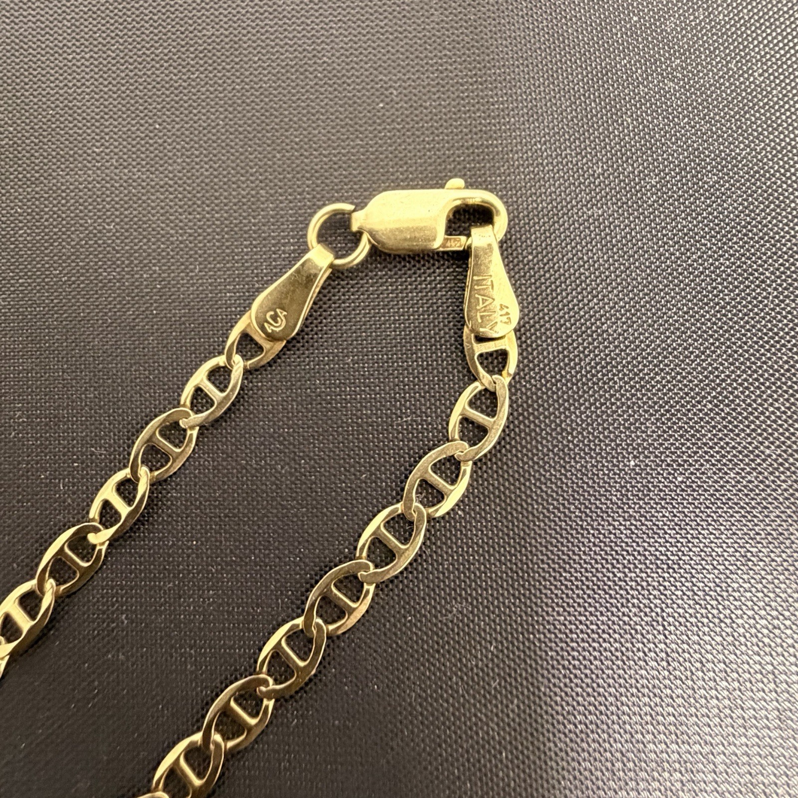 5.06g 10k Anchor Link Yellow Gold Chain Necklace 25.5” Italy ACA 3mm