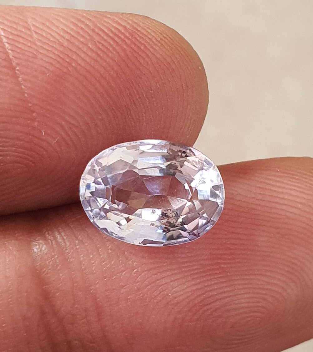 3.94 Ct Flawless Oval Cut Ceylon Cornflower Light Blue Sapphire Lab Grown Gems