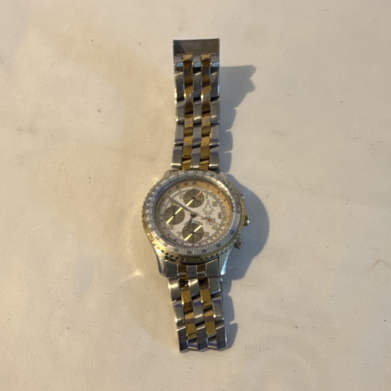 Chev E Durer Commander Quartz Chronograph Date Two-Tone SS Bracelet 42mm