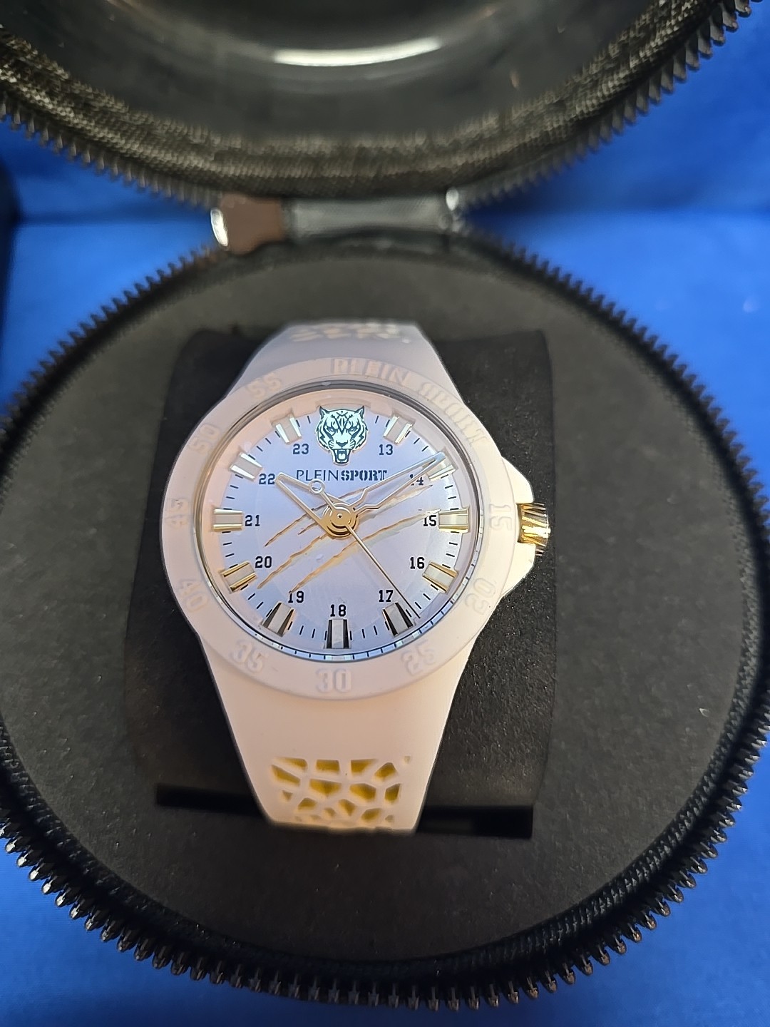 Plein Sport Watch Thunderstorm Silicone Strap White 10.8mm Water Resistant 5 ATM