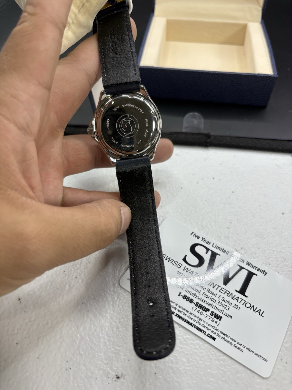 Edox Delfin 200M Blue Dial Quartz New Battery Runs In Box 40mm