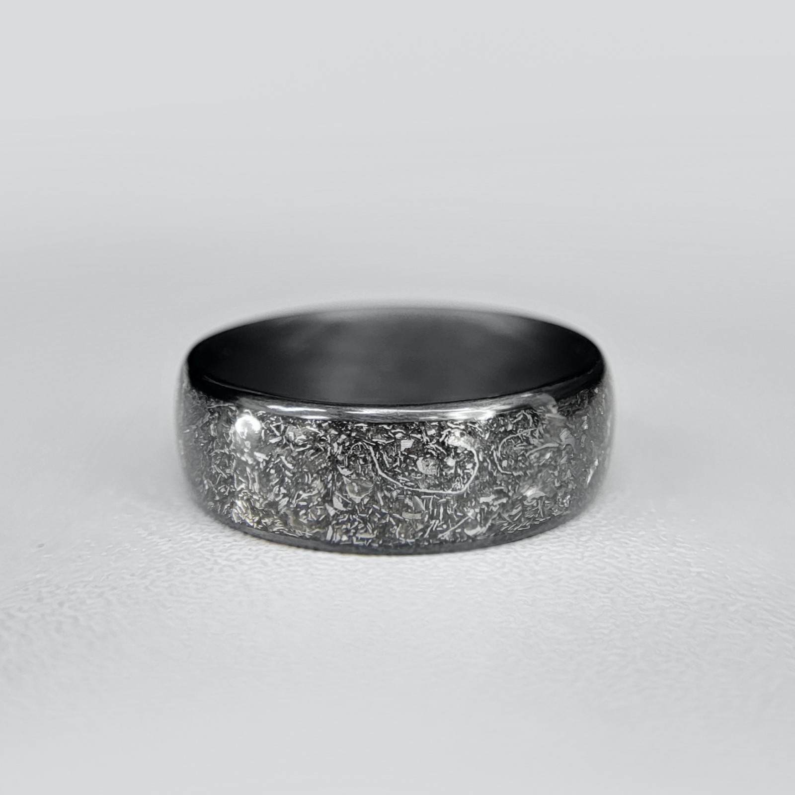 Carbon Fiber Ring with Gibeon Meteorite inlay – Made in USA – Sizes 4-16