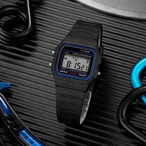Casio F-91W-1YER Casual Resin Digital Watch – Black