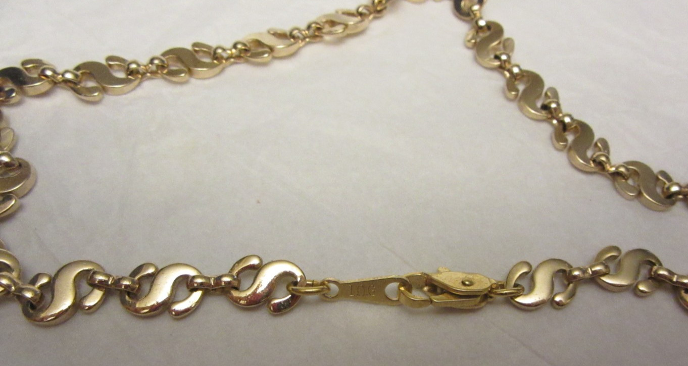 VTG I.O.G. Signed Idaho Opal & Gem Gold Tone Necklace “S” 24 Inch Long