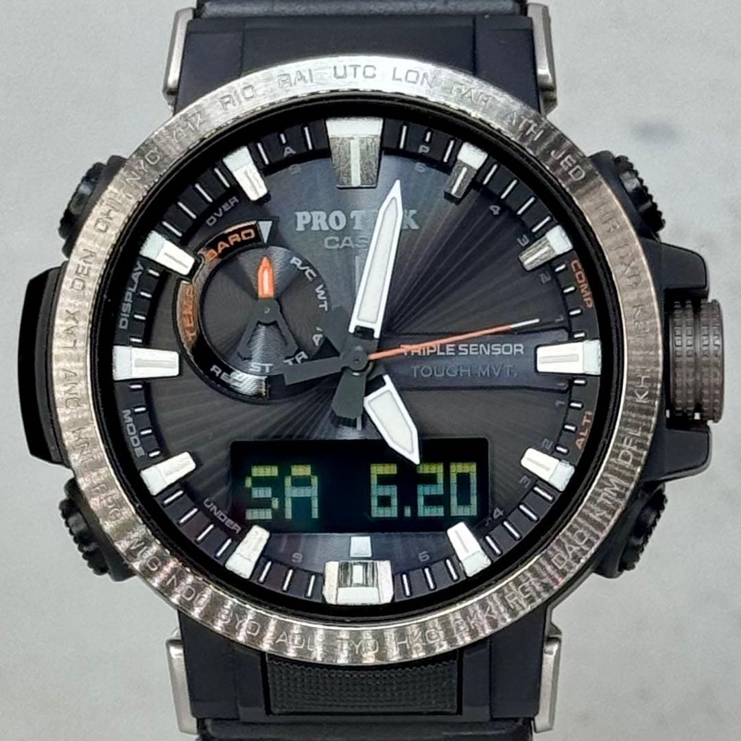 PROTREK PRW 60Y Radio Solar Black Triple Sensor