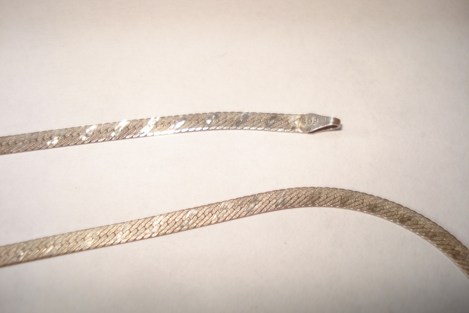 Vintage 925 Sterling Silver Herringbone Chain Necklace 20″ FGS VIOR Italy