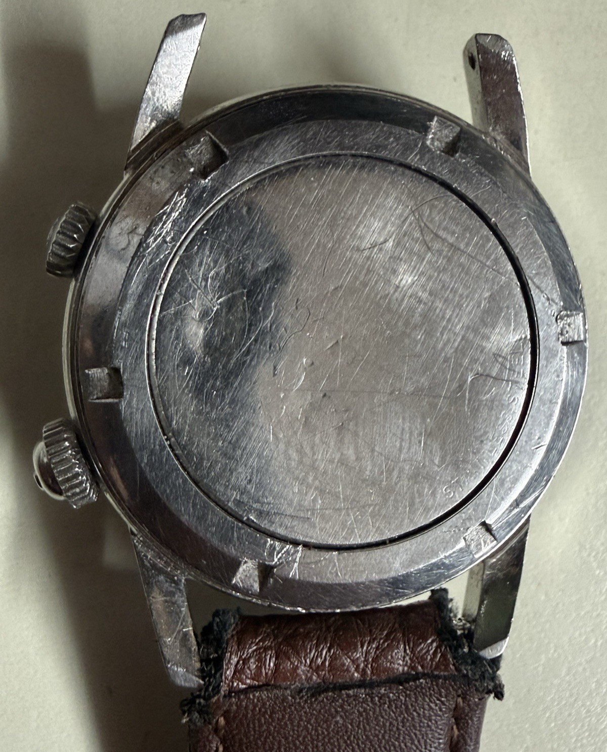 VINTAGE GIRARD PERREGAUX ALARM STAINLESS STEEL MANUAL WIND AS 1475 SWISS WATCH