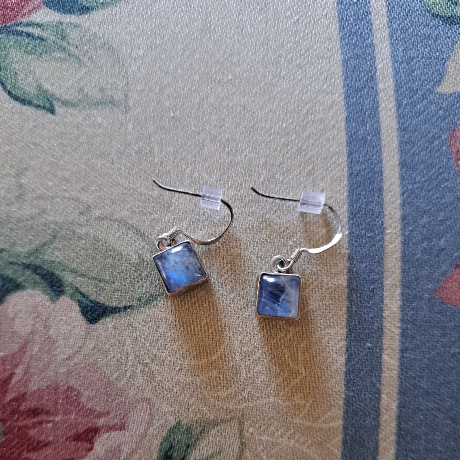 Labradorite 925 Sterl Silver Dangle Earrings Square w Soft Corners you get exact