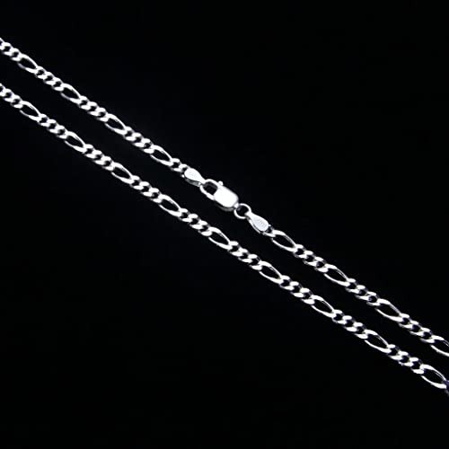 Verona Jewelers 925 Sterling Silver 3.5MM – 8MM Figaro Link Chain Necklace –