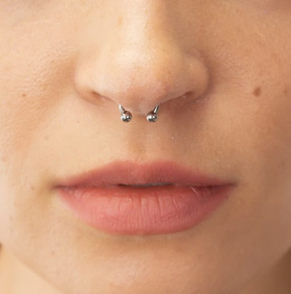 2 Pcs 8MM Stainless Steel Septum Piercing Ear Ring Cartilage Earrings Women Men