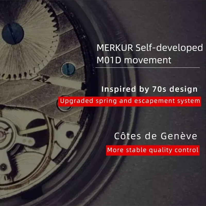 Merkur 1963 Classic Mechanical Watch Men 38mm Military Vintage Chinese Canvas Si