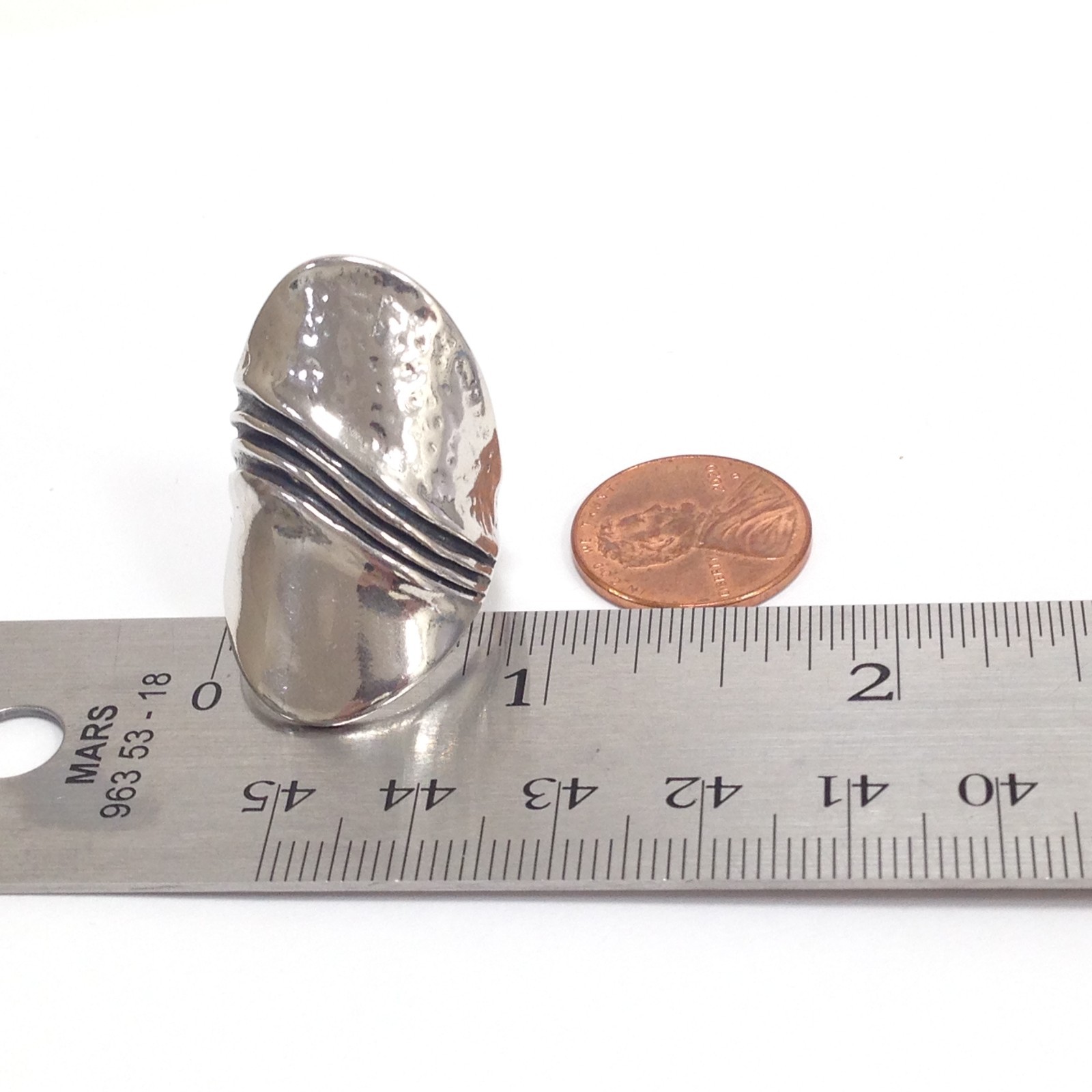 Or Paz Creations PZ Israel Sterling Silver Solid Abstract Statement Ring Size 8