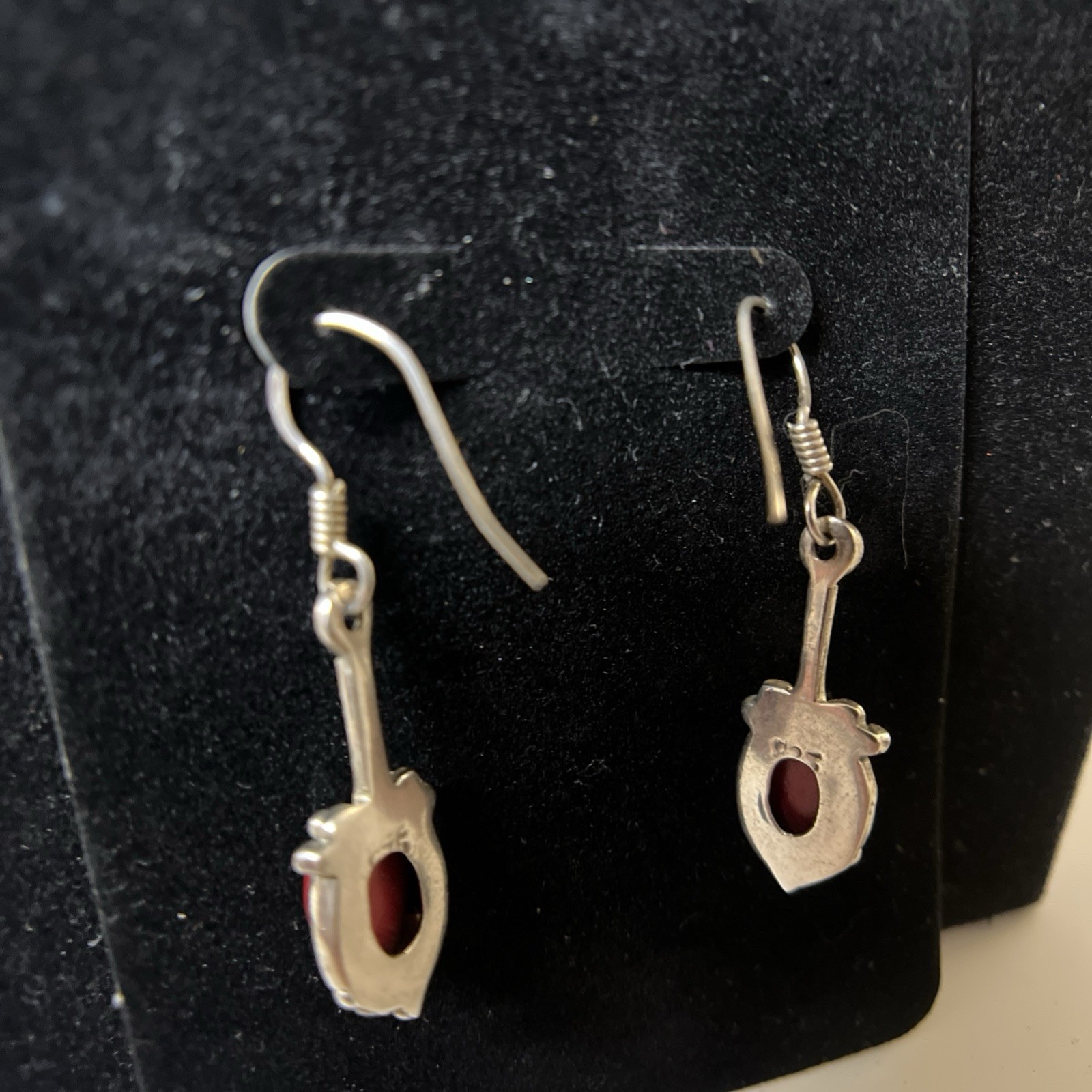 Lot of 3 Pairs Vintage 925 Sterling Silver Cabochon Dangle Earrings Boho