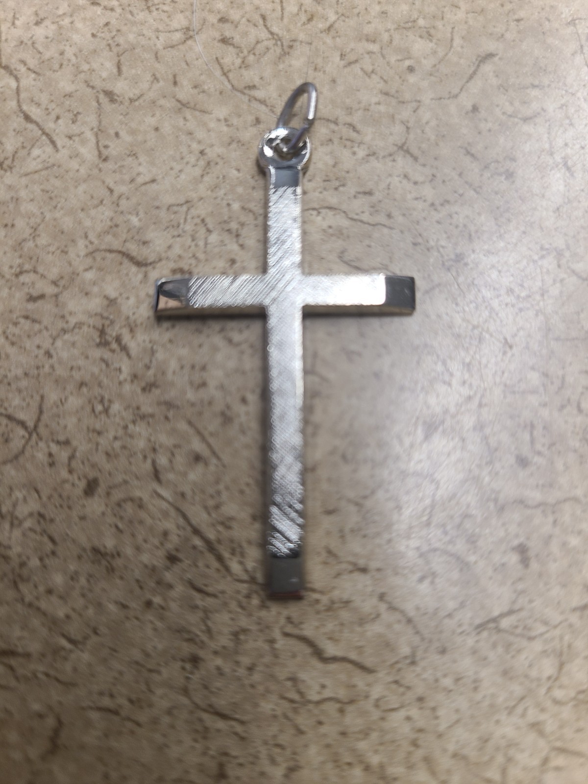 1 5/8 ” Brushed Sterling Silver Cross Pendant