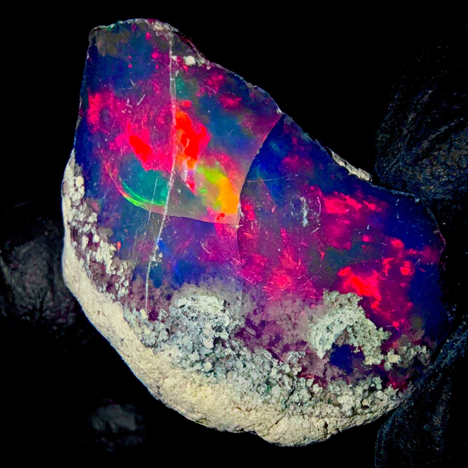 10 Ct Opal Rough, Jewelry Grade Black Welo Ethiopian Opal Rough, Multi Fire Opal