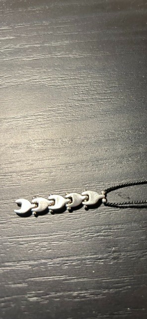 Jill Platner crochet cord sterling silver long necklace orig $550