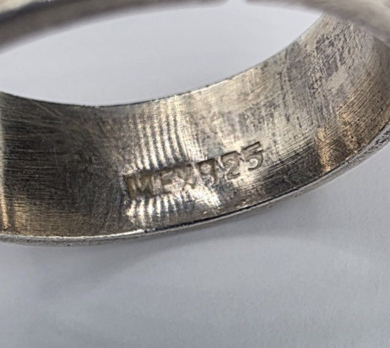 Dolphin Motif Sterling Silver Band RingSize 10.75 Marked Mex