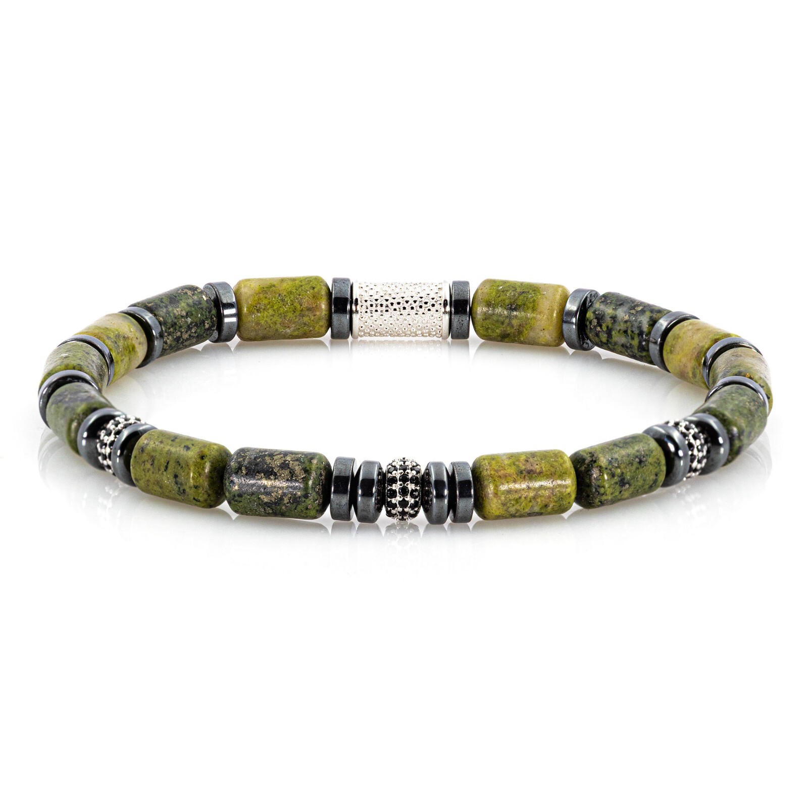 Chlorite 925 Sterling Silver Bracelet Bracelet Beaded Bracelet 6mm Zircon Silver