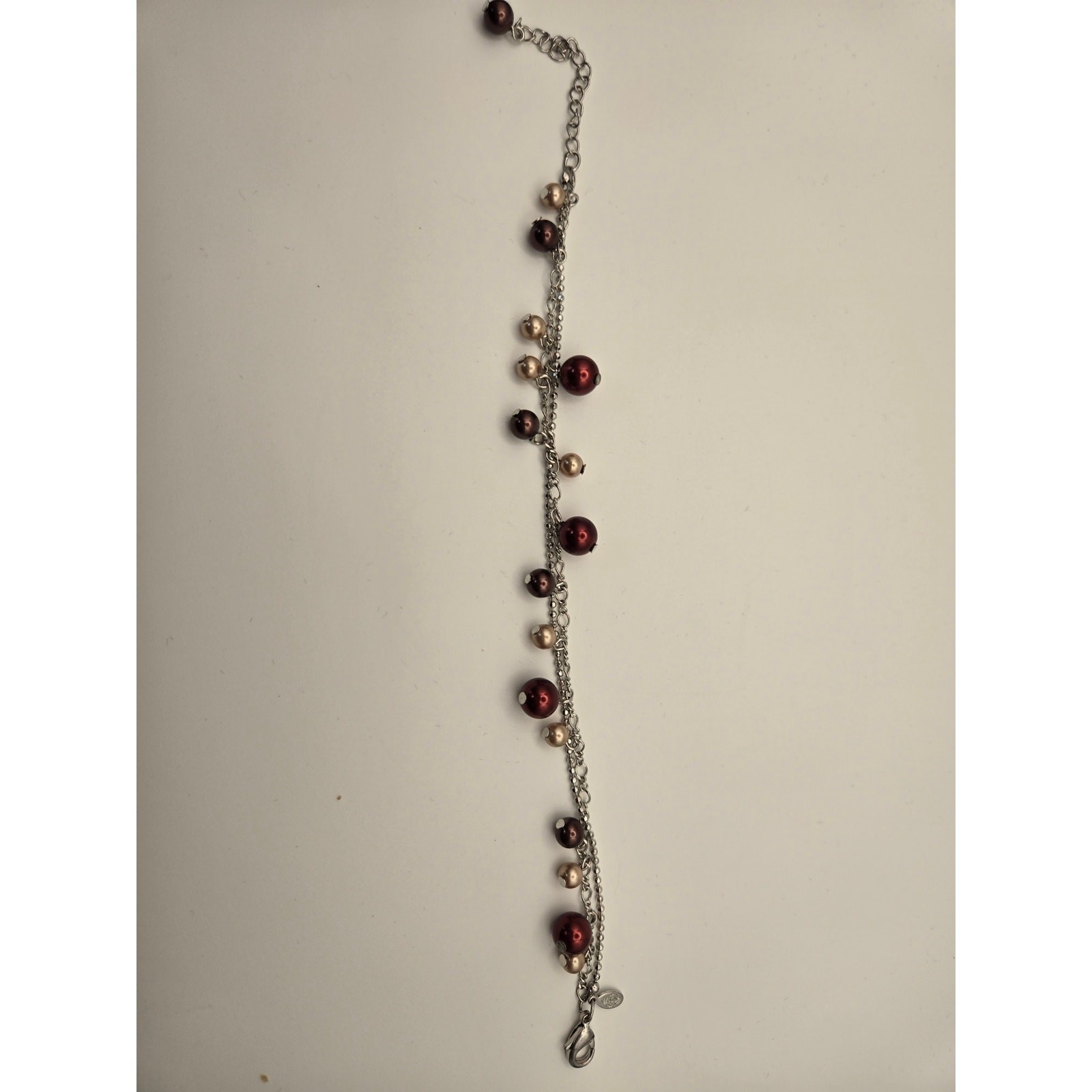 PREMIER DESIGNS Silver and Red Beaded Dangle Bracelet