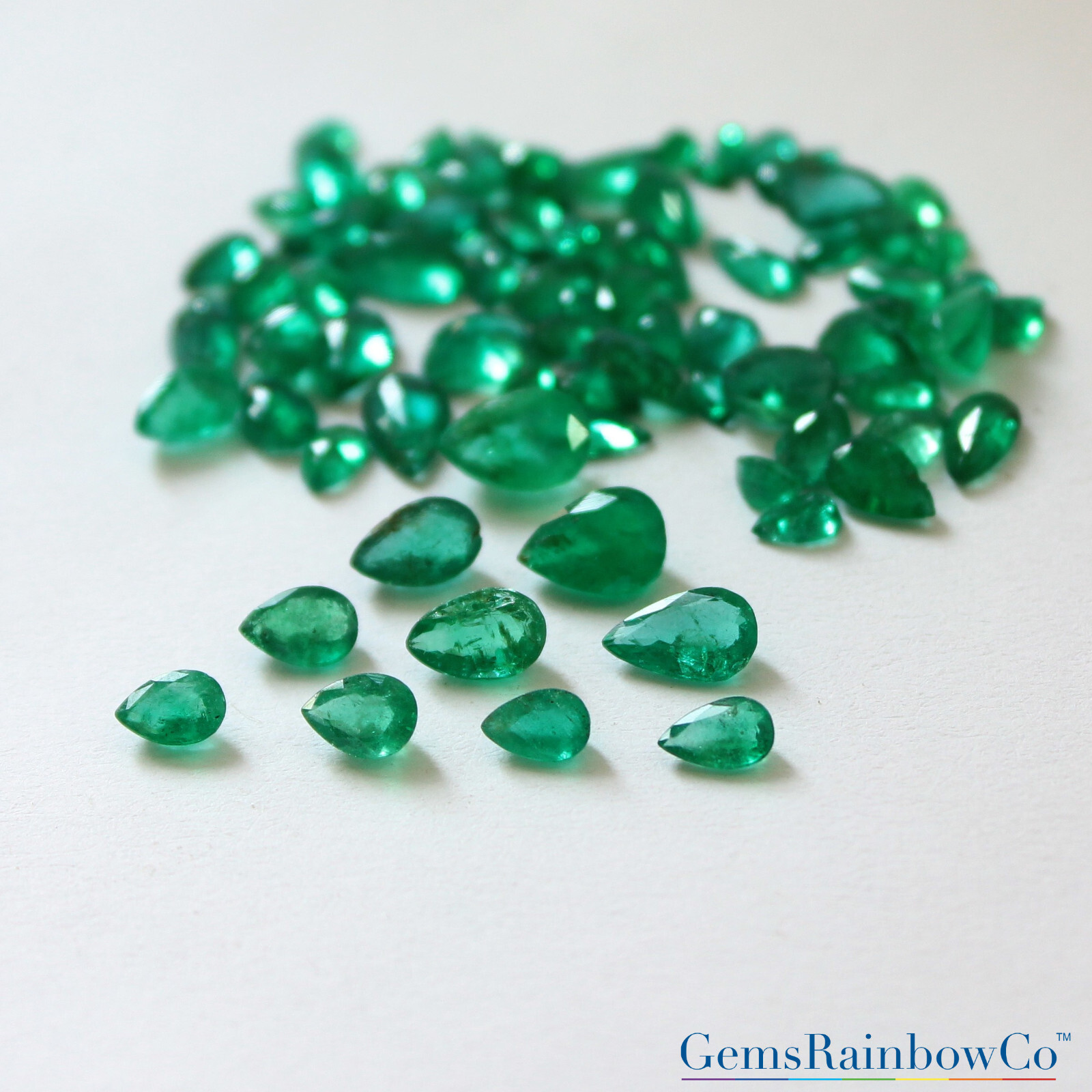 Natural Emerald Multiple Shape And Size Green Faceted Loose Gemstones, #777.