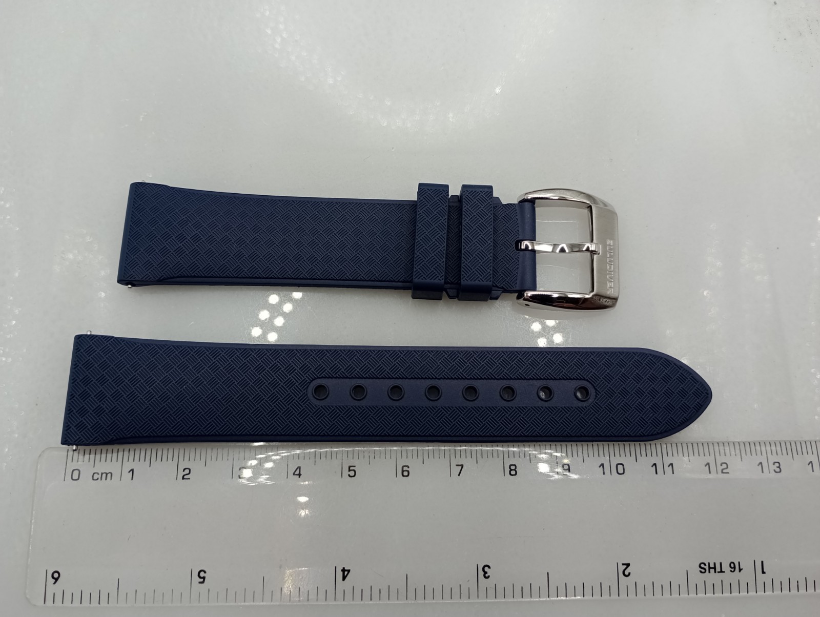 New 20mm Watchgecko Zuludiver HNBR Rubber Watch Strap Blue Quick Release 6B218