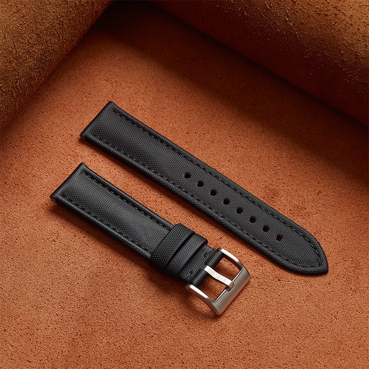 Quality Canvas Genuine Leather Watch Band Quick-Release Sports Strap 18mm-24mm