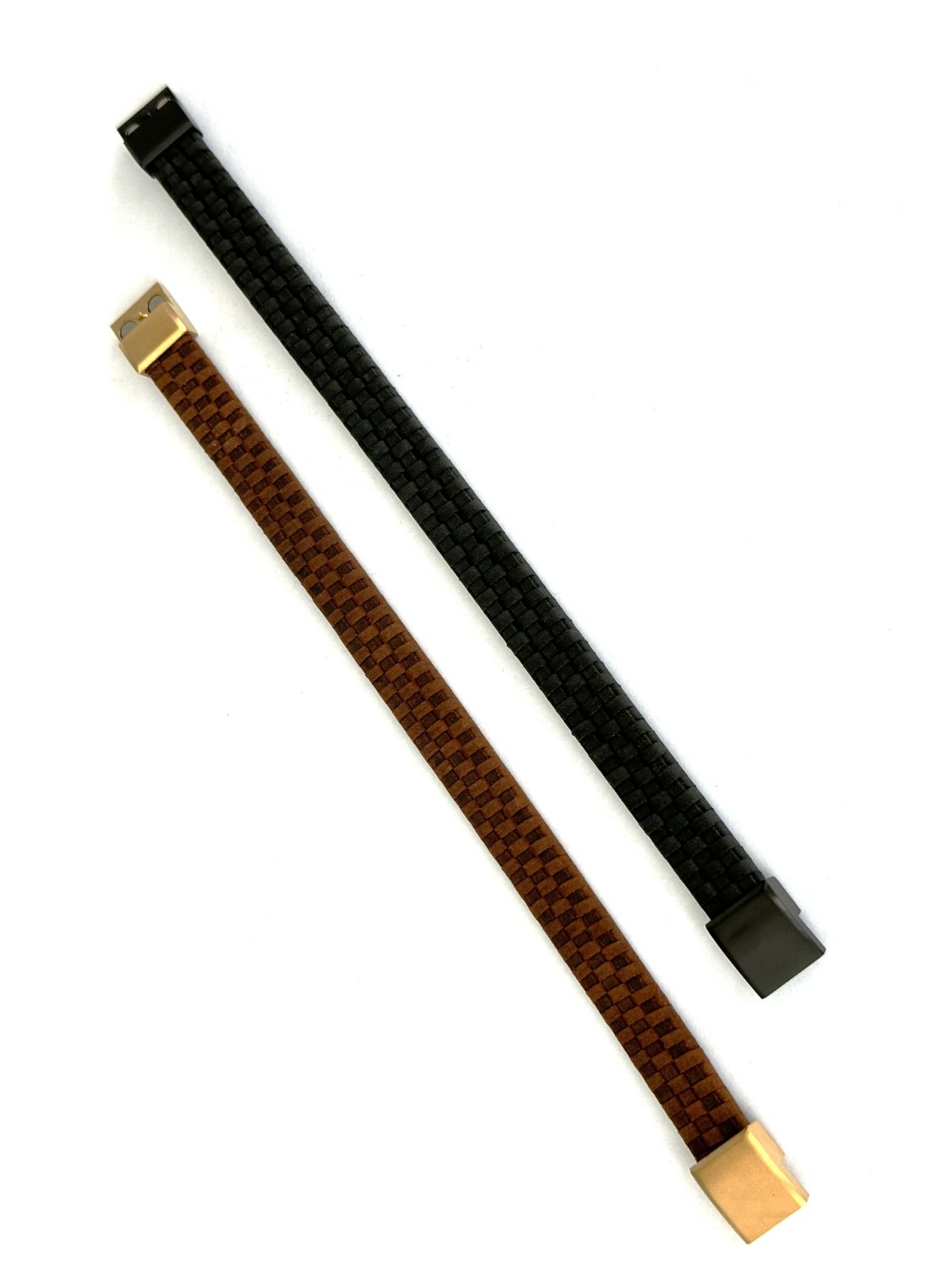 Men’s Genuine Leather Bracelet Braided 21cm with Magnetic Clasp – Black or Brown