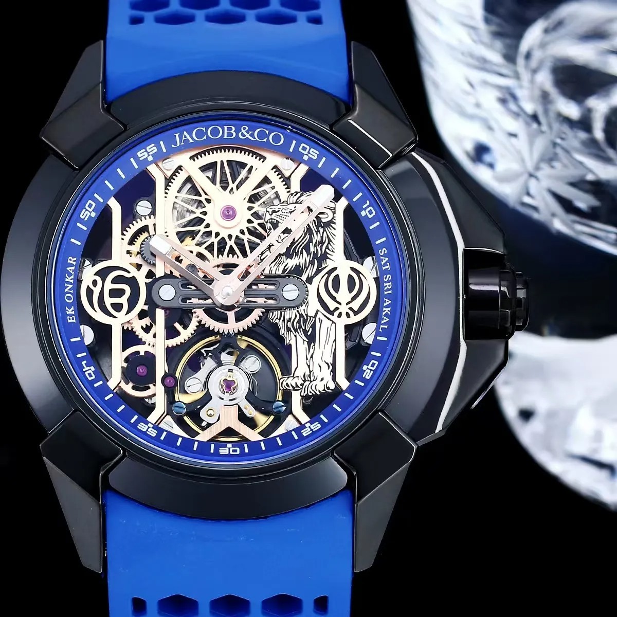 J&C Epic X Sher-e-Punjab Edition Black 44mm – Mens Wristwatch Skeleton Oversize