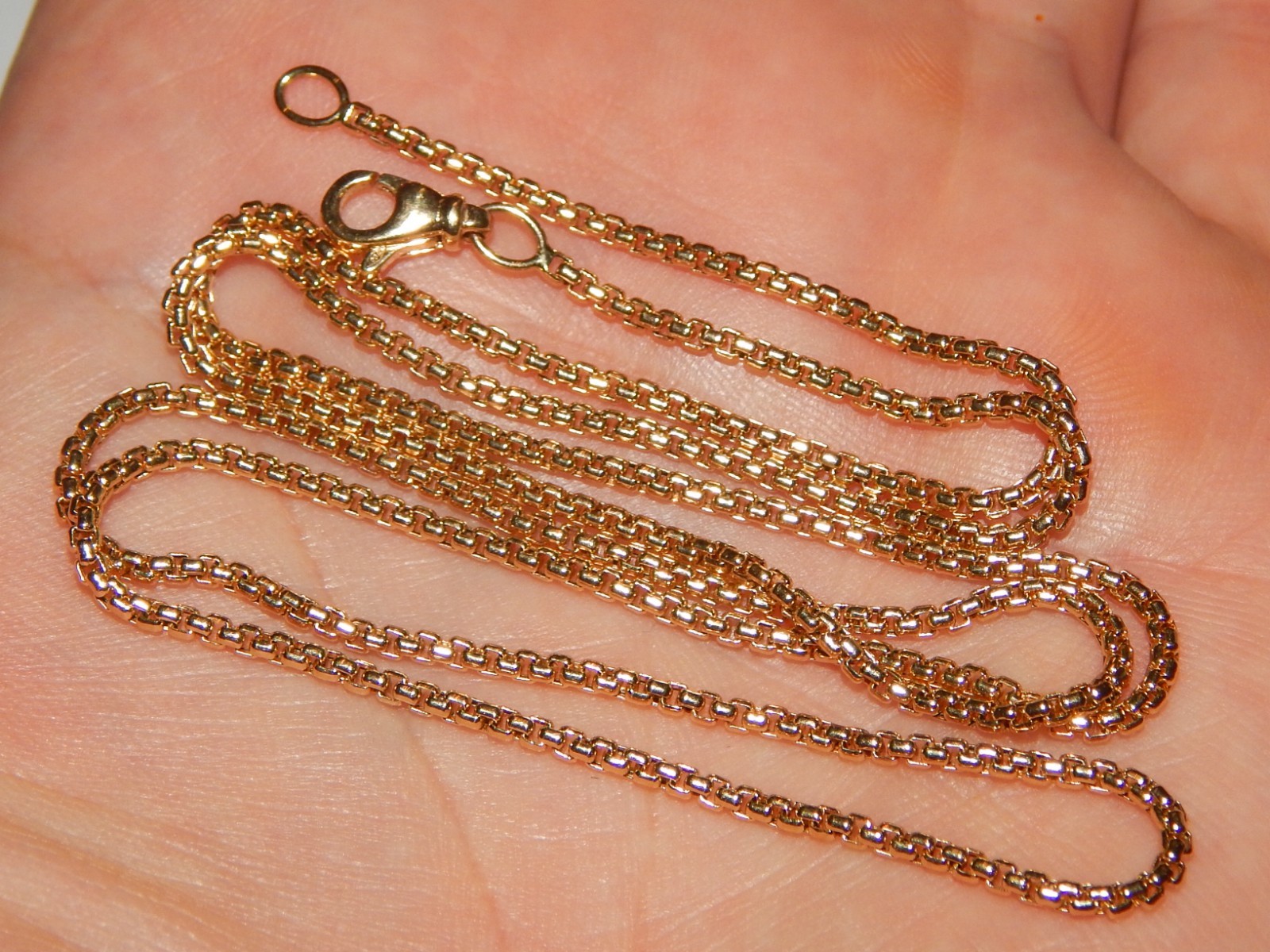 18K YELLOW GOLD DAVID YURMAN 1.7 MM BOX CHAIN NECKLACE RARE 24 INCH LONG LENGTH