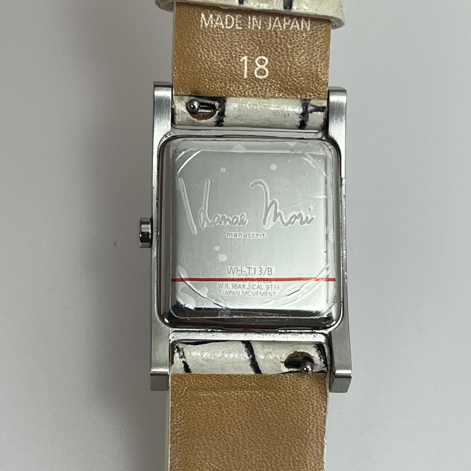Sony Wena Hanae Mori Three Hand Square WH-T13/B Japan Leather Strap W/Box#B876