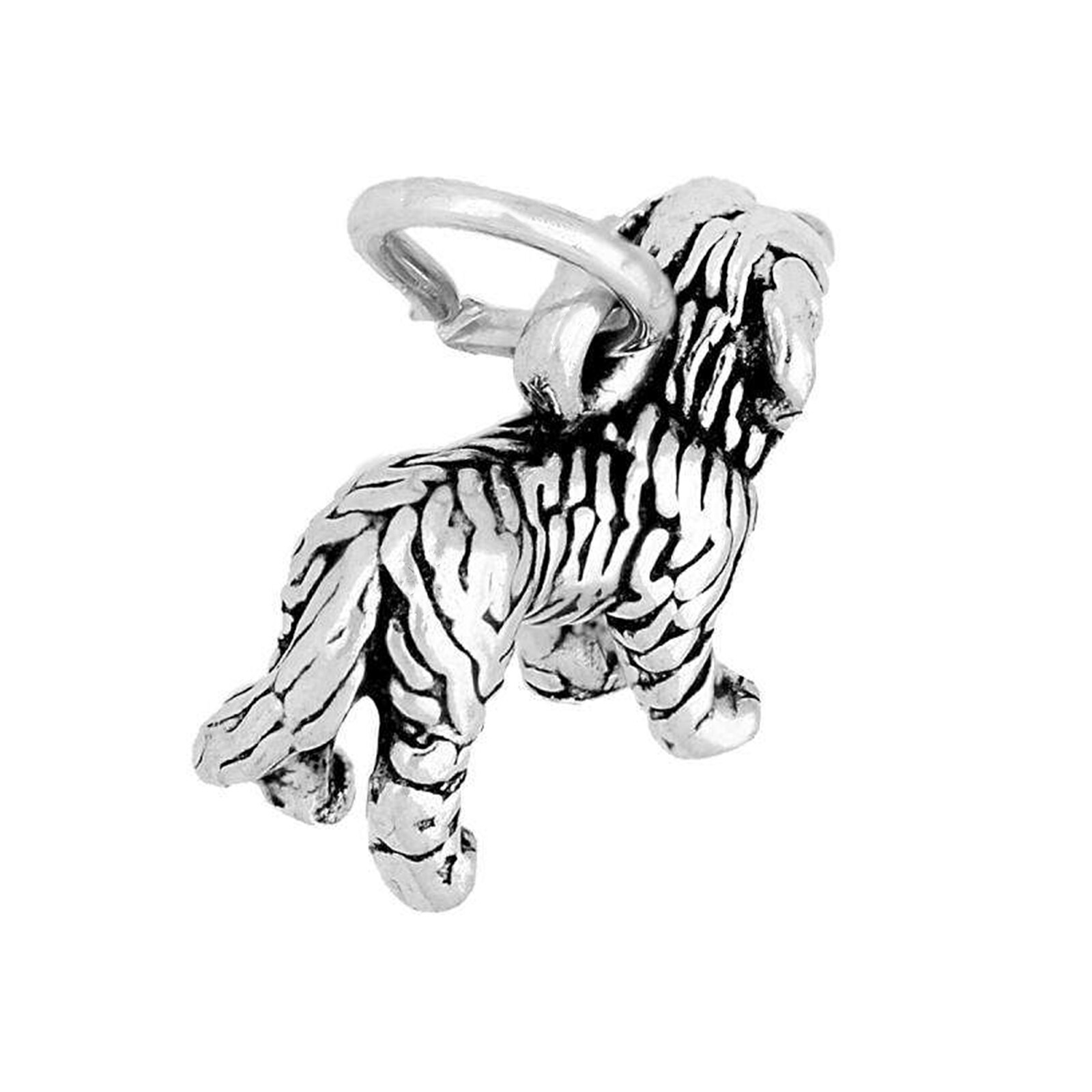 Saint St Bernard Rescue Dog 3D 925 Solid Sterling Silver Charm MADE IN USA