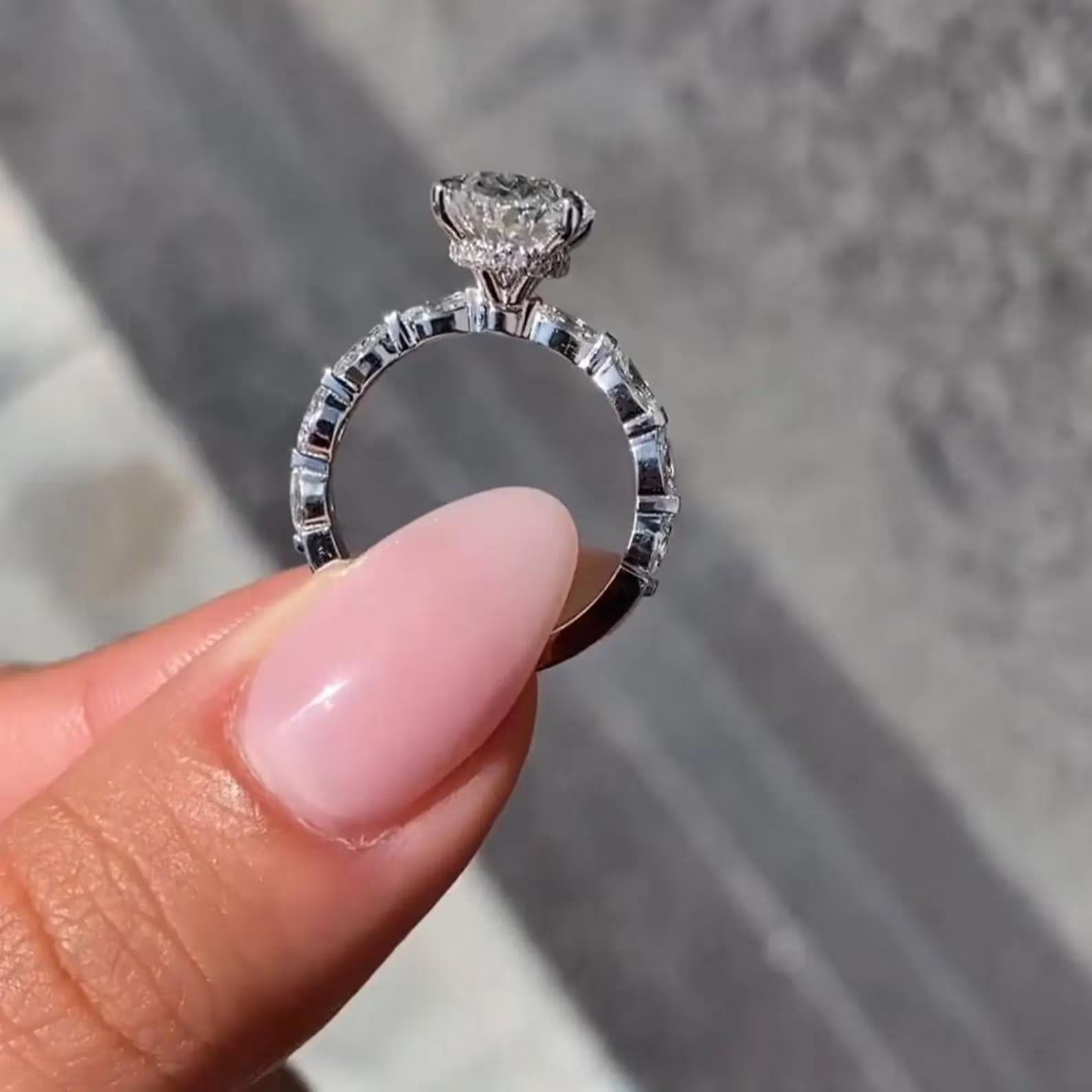 Oval Cut Moissanite Engagement Ring, 925 Silver Wedding Ring Gift for Woman