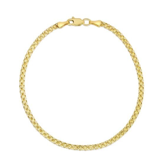 14k Yellow Gold 16″ Turkish Bismark Link Chain Necklace 2.5MM 1.8 Grams